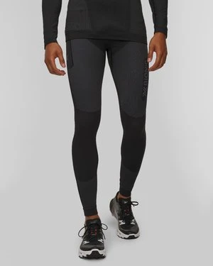 Leginsy biegowe męskie X-Bionic Xceed Run Long Tights czarno-szare