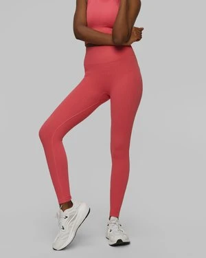 Leginsy Z Wysokim Stanem Damskie Casall Multi Rib Seamless High Waist Tights Różowe