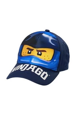 Lego czapka z daszkiem bawełniana dziecięca kolor granatowy z nadrukiem