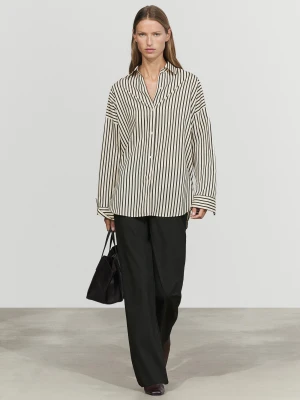 Lejąca Koszula W Paski - Biały - Massimo Dutti - Female