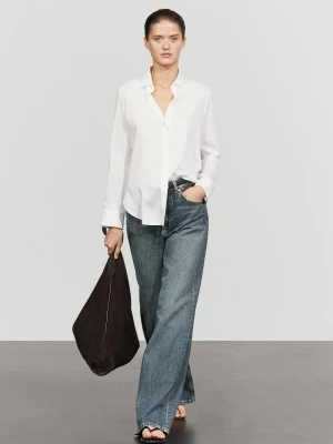 Lejąca Koszula Z Lyocellu - Biały - Massimo Dutti - Female