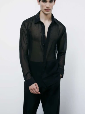 Lejąca lekka koszula z kryształkami PATRIZIA PEPE