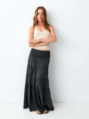 Lejąca spódnica z falbankami antracytowy - Dziewczyna - - MANGO TEEN