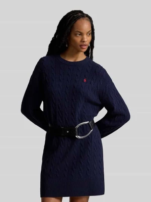 Lejąca sukienka casualowa z mieszanki wełny i kaszmiru Polo Ralph Lauren Granatowy