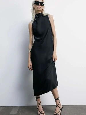 Lejąca sukienka midi z satyny PATRIZIA PEPE