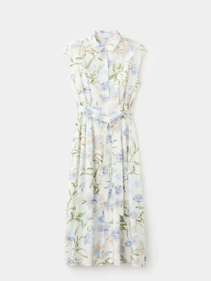 Lejąca sukienka w kwiaty kremowy / écru - Kobieta - - MANGO