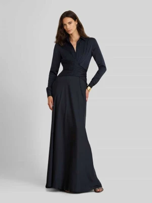 Lejąca sukienka wieczorowa w kopertowym stylu Lauren Ralph Lauren Niebieski