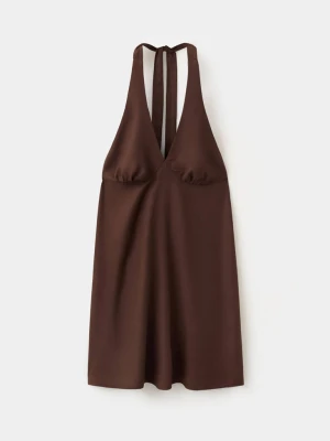 Lejąca sukienka z odkrytymi plecami brązowy - Teen - - MANGO TEEN