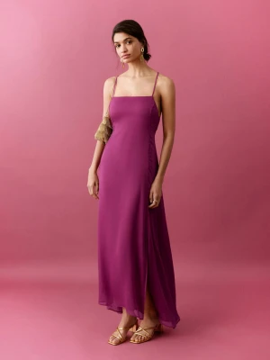 LejÄ…ca sukienka ze skrzyÅ¼owanym tyÅ‚em fuksja - Dziewczyna - - MANGO TEEN