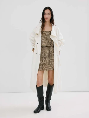 Lejąca sukienka ze zwierzęcym wzorem khaki - Kobieta - - MANGO