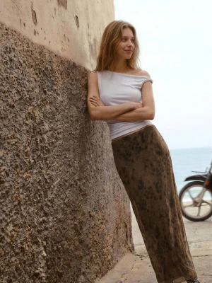Lejąca wzorzysta spódnica rudy - Teen - - MANGO TEEN