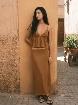 Lejąca zakładana spódnica intensywny pomarańczowy - Teen - - MANGO TEEN