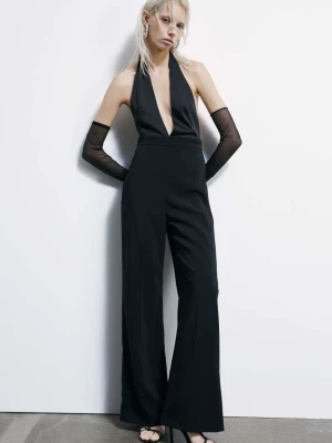 Lejący kombinezon z krepy z głębokim dekoltem PATRIZIA PEPE