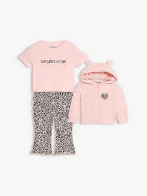 Lekka bluza, T-shirt i legginsy z czystej bawełny organicznej (komplet 3-cz.) bonprix