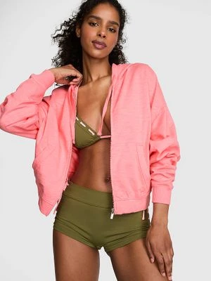 Lekka bluza z kapturem na zamek Victoria's Secret Różowy