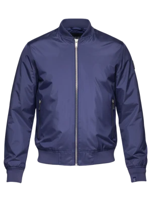 Lekka bomberka męska ze ściągaczami – granatowa V4 - Rozmiar: M Ombre Clothing