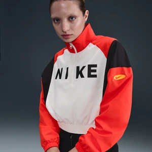 Lekka damska kurtka z tkaniny z zamkiem 1/4 Nike Sportswear - Biel