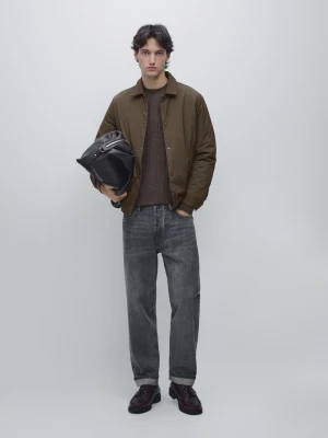 Lekka Hydrofobowa Pikowana Koszula Wierzchnia - Khaki - - Massimo Dutti - Mężczyzna