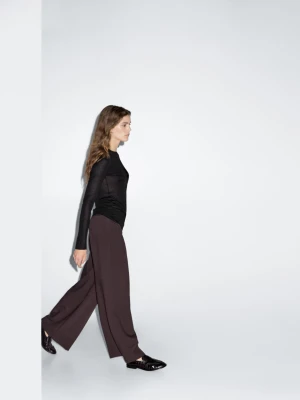 Lekka Koszulka Regular Fit Z Długim Rękawem - Czarny - - Massimo Dutti - Kobieta