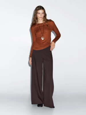 Lekka Koszulka Regular Fit Z Długim Rękawem - Spal. Pomar - - Massimo Dutti - Kobieta