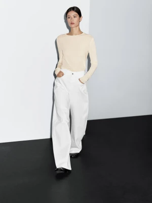 Lekka Koszulka Z Długim Rękawem - Żółty - - Massimo Dutti - Kobieta