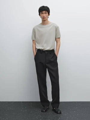 Lekka Koszulka Ze 100% Bawełny - Szary - - Massimo Dutti - Mężczyzna