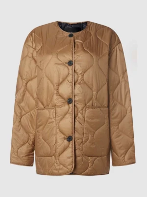 Lekka kurtka pikowana z okrągłym dekoltem model ‘Henja’ — wodoodporna Opus