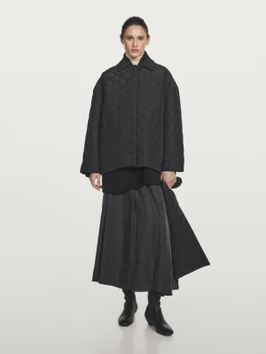 Lekka Kurtka Z Ozdobną Chustką Water Repellent - Czarny - - Massimo Dutti - Female