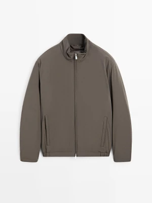 Lekka Pikowana Kurtka Bomberka - Khaki - Massimo Dutti - Male