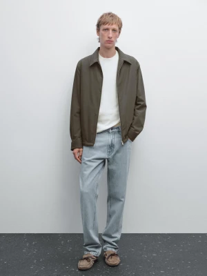 Lekka Wodoodporna Kurtka - Khaki - - Massimo Dutti - Mężczyzna