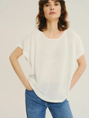 Lekki biały sweter z krótkim rękawem Greenpoint