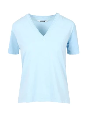 Lekki niebieski T-shirt z V-dekoltem Mauro Grifoni