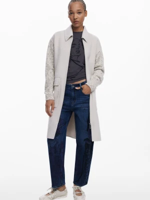 Lekki płaszcz z połączenia tkanin Desigual