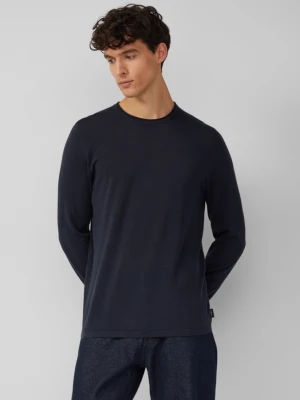 Lekki sweter z cienkiej dzianiny wykonany z czystej bawełny s.Oliver niebieski