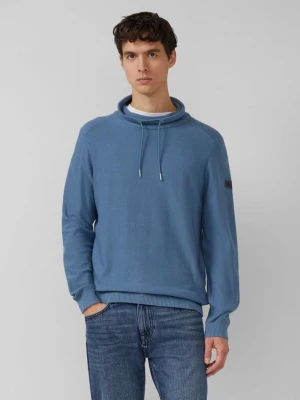 Lekki sweter ze stójką i logo s.Oliver niebieski