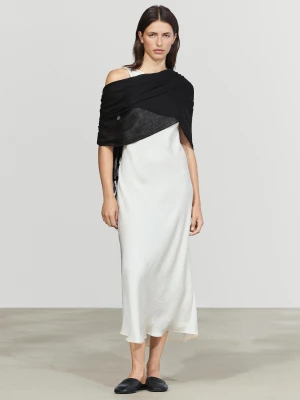 Lekki Szalik Ze 100% Wełny - Czarny - Massimo Dutti - Female