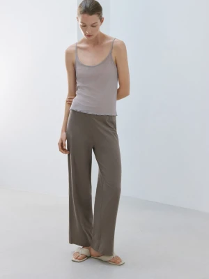 Lekkie bawełniane spodnie średni brązowy - Kobieta - - MANGO