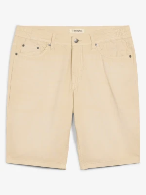 Lekkie bermudy z elastyczną wstawką w talii, z kolorowego denimu, regular fit BonPrix