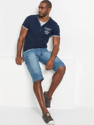 Lekkie długie bermudy dżinsowe o kroju bojówek ze stretchem, relaxed fit bonprix