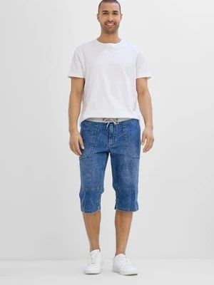 Lekkie długie bermudy jeansowe z elastyczną gumką w talii, relaxed fit bonprix