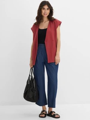 Jeansy wide leg, wysoki stan, krótsza nogawka bonprix