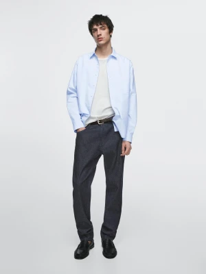 Lekkie Jeansy O Kroju Slim Z Efektem Wypłukania - Błękit Królewski - - Massimo Dutti - Mężczyzna