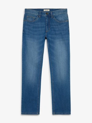 Lekkie jeansy regular fit, straight fit BonPrix niebieski