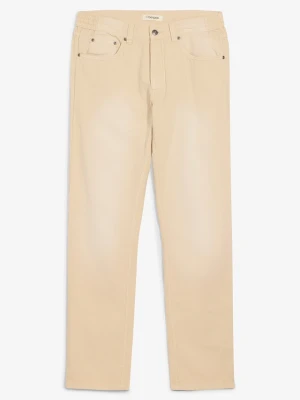 Lekkie jeansy regular fit z elastyczną wstawką w talii, z kolorowego denimu, straight BonPrix