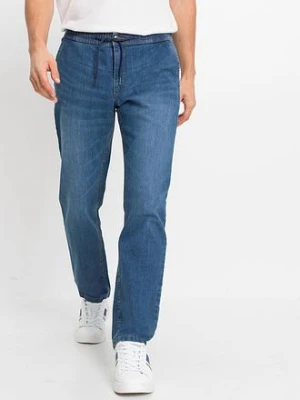 Lekkie jeansy z gumką w talii, regular fit, straight bonprix