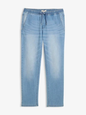 Lekkie jeansy z gumką w talii, regular fit, straight BonPrix niebieski