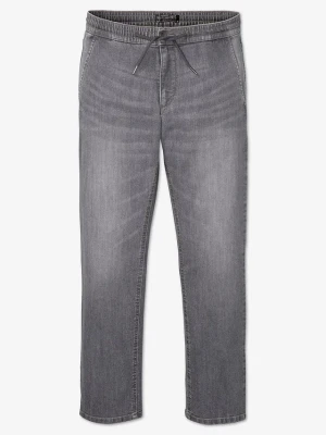 Lekkie jeansy z gumką w talii, regular fit, straight BonPrix szary