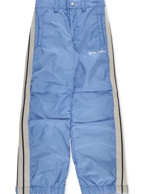 Lekkie Niebieskie Spodnie Dla Dzieci z Kontrastowym Logo Palm Angels
