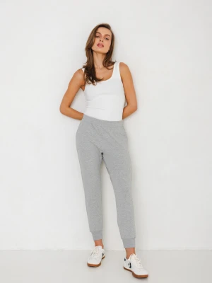 LEKKIE SPODNIE LENA SZARY MELANŻ S - Flawless