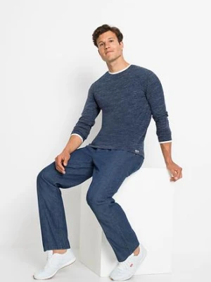 Lekkie spodnie z gumką w talii o kroju loose fit, prosta nogawka bonprix